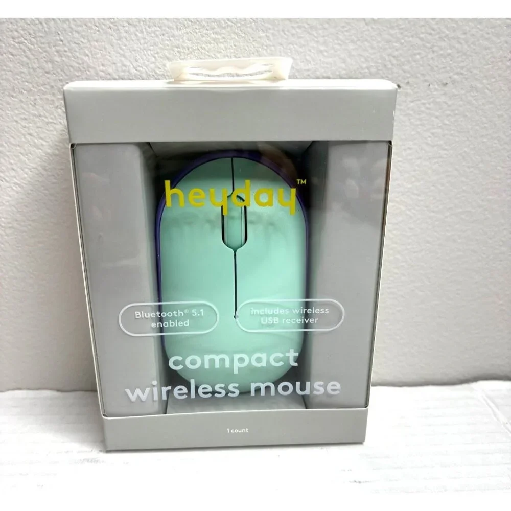 Bluetooth Wireless Mouse USB-a Heyday Spring Teal Purple Batteries Included New